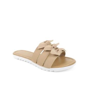 Imagem de Rasteirinha delicada 3 tiras de laço - Tulip Shoes, Nude, 35