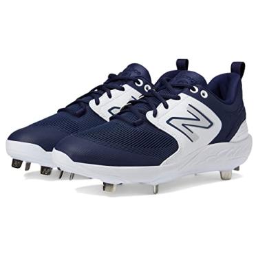 Imagem de New Balance Fresh Foam X 3000 V6 Tênis de beisebol masculino de metal, Azul-marinho/branco, 39
