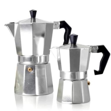 Imagem de Cafeteira Italiana Expresso Cafeteira de Aluminio com Alça para 9 Cafézinhos, Prata, 450 ml