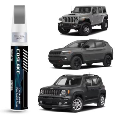 Imagem de COSLAKE Tinta de retoque de carro (Sting Gray(PDN)) para Jeep, kit de reparo de arranhões de pintura de carro, solução rápida e fácil de reparar, caneta removedor de arranhões 2 em 1 com cor matched
