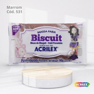 Imagem de Massa para biscuit 90g marrom - ACRILEX