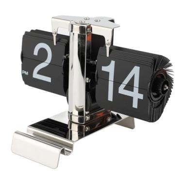 Imagem de Zhjvihx Ornamento de Relógio, Página de Mesa Gornando o Relógio Não Deslizante Base Multifuncional Ajuste para a Sala de Estudo do Escritório (Estilo de aço inoxidável)