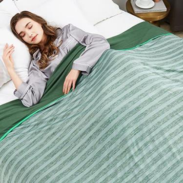 Imagem de Cobertor refrescante Guohaoi (tam. queen 228 x 228 cm) p/ acalorados, suores noturnos, 100% certif. Oeko-Tex, fibra fria Arc-Chill Q-Max > 0,5, respirável, ultra frio, hipoalergênico, todas estações