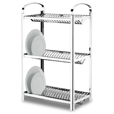 Imagem de Escorredor para 60 Pratos Suprema Brinox em Aço Inox, Inox