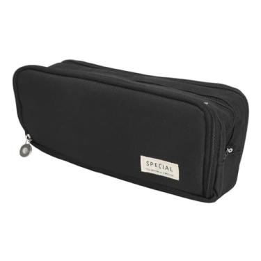 Imagem de Generic Caixa de Lápis, Caixa de Lona Lápis Capacidade de Grande Capacidade Fácil de Limpar a Cor Pura Multiuso para a Biblioteca para a Escola (Preto)