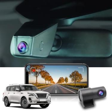 Imagem de Fitcamx Câmera frontal 4K + traseira 1080p para Nissan Armada 2017-2023 e Infiniti QX56 (escurecimento automático), visual OEM, vídeo HD duplo, Wi-Fi e aplicativo, gravação em loop, sensor G, fácil de