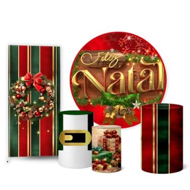 Imagem de Trio Capas Cilindro + Painel Sublimado + Painel Romano Natal (K2NAT072)