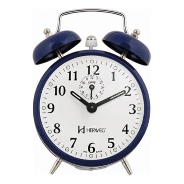 Imagem de Relógio Despertador Mecânico Estilo Antigo, A Corda, Vintage Retro (Azul)