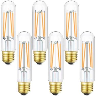 Imagem de Lâmpada LED Leools T10 8W 850lm 2700K regulável E26 120V, pacote com 6