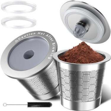 Imagem de Copos K reutilizáveis CTIANWXY para aço inoxidável Keurig 1.0, pacote 
