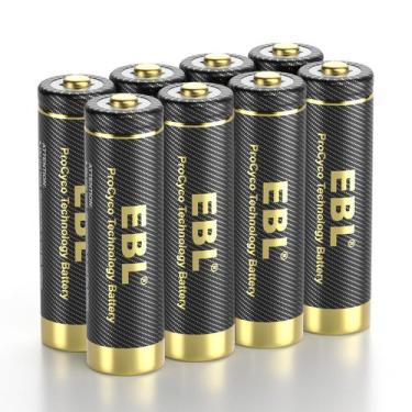 Imagem de Pilhas AA recarregáveis EBL Gold Pro 2800mAh 1,2 V (pacote com 8)