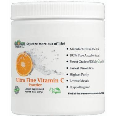 Imagem de Vitamina C em pó, sem OGM, ultrafino, 240 ml de ácido L-ascórbico Qual