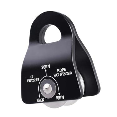 Imagem de Azarxis Polia giratória lateral micro 20 kN Prusik para corda de 0,47 pol. / 13 mm de corda/cabo de escalada arborista tirolesa levantamento de tirolesa arrastar resgate trabalho aerrial engate