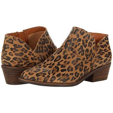 Imagem de Lucky Brand Bota feminina Fryna cano alto de couro e bico redondo, Bege, 6.5