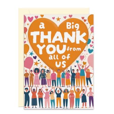 Imagem de Cartão de felicitações grande de agradecimento com envelope perolado – 22 x 30 cm dobrado (abre para 44 x 30 cm), feito de papel perolado, para agradecimento do grupo de equipe, aposentadoria, adeus