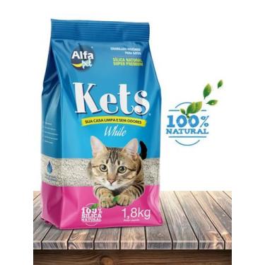 Imagem de Alfa Pet Granulado Higiênico Kets White Super Premium Para Gatos - 1.8