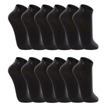 Imagem de Kit 12 Pares Meias Masculina Lupo Sport Cano Curto Algodão, 37/40, Pre
