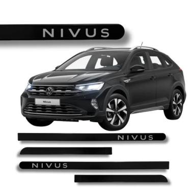 Imagem de Jogo Friso Lateral Nivus Preto Ninja Ponta Redonda Grafia - Macall