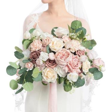 Imagem de Buquês de casamento Ling's Moment Pink Dusty Rose para noiva