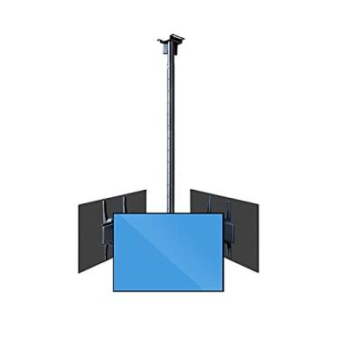 Imagem de Suporte para monitor de TV Suporte de TV de teto de três telas 81.3 cm-190.5 cm Extensão comercial rotação de inclinação Suporte de TV de aço ajustável de teto com suporte de TV VESA máximo 400 x 400