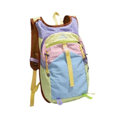 Imagem de Fenteer Mochila de ciclismo casual de nylon com costas ventiladas, mochila para caminhadas, para acampamento, ciclismo, esqui, viagem, mulheres e homens, Azul
