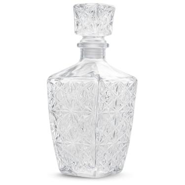 Imagem de Garrafa Vidro Licoreira Decoração Frasco Lapidada Whisky Licor Grande Premium