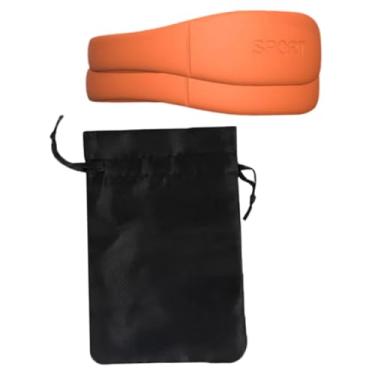 Imagem de predolo Suporte de joelho com faixa de patela de silicone flexível e macio para atividades esportivas multifuncional 3,15 x 1,04 polegadas com bolsa de cordão, 2pcs Laranja