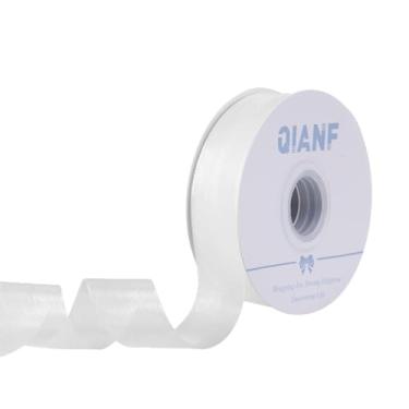 Imagem de QIANF Fita de organza branca transparente de 2,5 m, fita de tule para convites de casamento, buquês de flores de noiva, embrulho de presente para chá de bebê, decoração de árvore de Natal, arcos