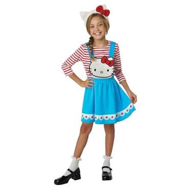 Imagem de Vestido azul Hello Kitty, fantasia infantil, Vermelho/azul/branco., Extra Small