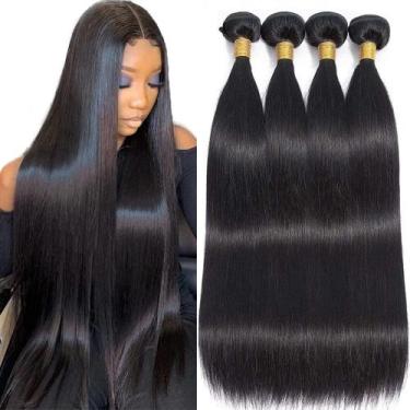 Imagem de Pacotes de cabelo WOWQUEEN Brazilian Straight 30-45cm 4 pacotes