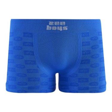 Imagem de Cueca Boxer Infantil sem Costura em Jacquard Folhas Royal - Zee Rucci,