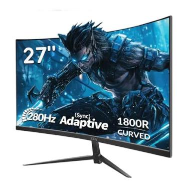 Imagem de ZZA Monitor de jogos de 27 polegadas, monitor de computador sem moldura ultrarrápido 280Hz/240Hz 1ms FHD 1080P, monitor curvo 1800R | FreeSync | 99% sRGB|HDR|luz azul baixa|portas HDMI DP|suporte VESA