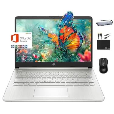 Imagem de HP 14 Laptop portátil fino 2025 polegadas HD Micro-Edge Display, processador Intel Quad-Core Pentium, 8 GB RAM, 256 GB SSD Wi-Fi, webcam, carregamento rápido, 1 ano MS 365, bateria longa, Win 11 +