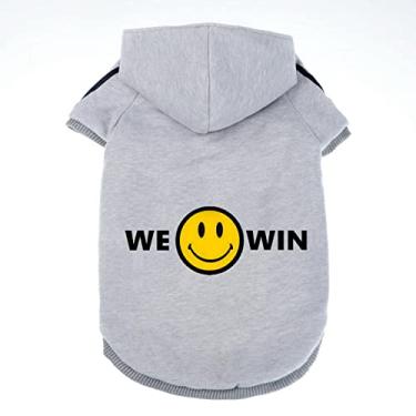 Imagem de Weowin Roupa para animais de estimação – Moletom com capuz fofo para cães, agasalho, inverno, frio, 2 pernas, cinza, para cães pequenos, médios e grandes, meninos ou meninas (8GG)