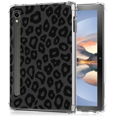 Imagem de HEAKIERG Capa transparente para Samsung Galaxy Tab S10 Plus 2024/Samsung S9 Plus/S9 FE Plus 5G 12,4 polegadas 2023, capa protetora de silicone TPU transparente à prova de choque, estampa de vaca