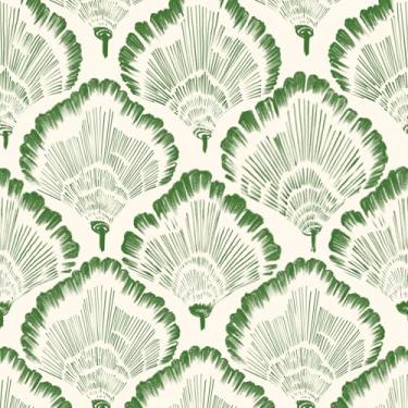 Imagem de Kifoio Papel de parede de folha verde moderno botânico descascar e colar papel de parede boho folha de contato 43 cm × 497 cm papel de parede removível autoadesivo à prova d'água para quarto, armários