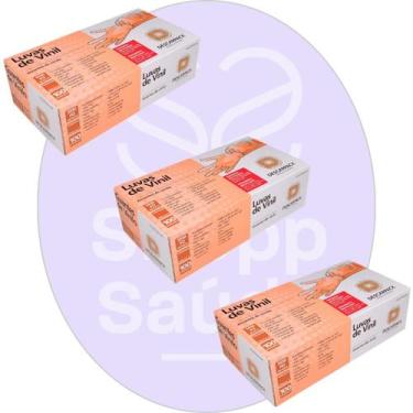 Imagem de Kit 03 Luvas de Vinil Descartável M sem Pó - Descarpack