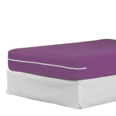 Imagem de Capa Protetora Para ColchãO Casal Queen/King - Com ZíPer Completo E Malha RespiráVel - Protetor ImpermeáVel E AntiáCaros(Lilás,King)