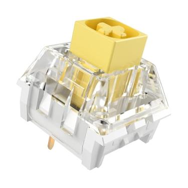 Imagem de Kailh Box Interruptores amarelos pesados para teclado mecânico DIY, interruptores lineares de 3 pinos/70gf / RGB/LED/IP56 à prova de água e poeira / longa vida útil (amarelo, 36 peças)