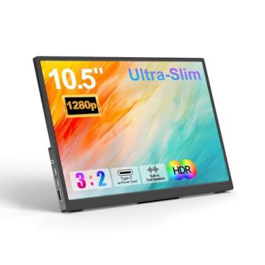 Imagem de WCKUN Monitor portátil de 10,5 polegadas 1920 x 1280 ultrafino mini 3:2, USB C HDMI HDR monitor portátil para laptop/interruptor/casa/viagem