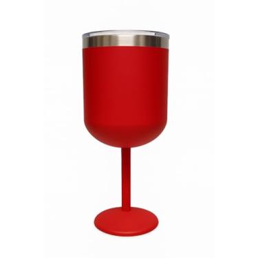 Imagem de Taça Térmica de Aço Inox 510ml com Pé Alto Isotérmica, 304 Inox, Bebidas Quentes e Frias(Vermelho)