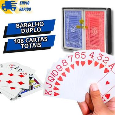 Imagem de Kit 2 Baralho 54 Cartas Cada Resistente Plastificado Jogos Poker Truco