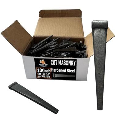 Imagem de Pregos de alvenaria de concreto endurecido com corte 4d de 3,8 cm para bloco de concreto, paredes de concreto, placa de cimento -0,7 kg - Qtde 100