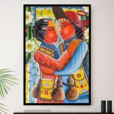 Imagem de Genérico, Quadro Lampião Maria Bonita Colorido Decorativo A4 23x33cm