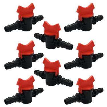 Imagem de BesNPT Válvula de irrigação por gotejamento de 8 peças de 1/5.1 cm serve para tubo de gotejamento de 1/5.1 cm interruptor de desligamento em linha, válvula farpada para sistema de irrigação de jardim