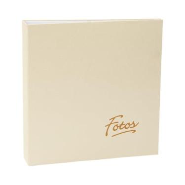 Imagem de Álbum de fotos Ical, encadernação fichário, 30 pág. papel branco adesivado c/película, para colar fotos de vários tamanhos - linha Autocolante Retrô Magnético - modelo marfim texturizado - 169