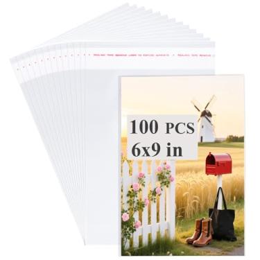 Imagem de Miraclekoo 100 peças de sacos de celofane autovedantes para violoncelo, 15,6 x 23,8 cm, capas grossas de plástico transparente – serve para tapetes fotográficos de 15 x 23 cm, envelopes A9 e cartões