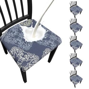 Imagem de Fafua Capas de assento impermeáveis para cadeiras de sala de jantar, conjunto de 6, capas elásticas removíveis para cadeiras de jantar, cozinha, hotel, festa