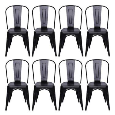 Imagem de Kit com 8 Cadeiras para Sala de Jantar Titan Preto