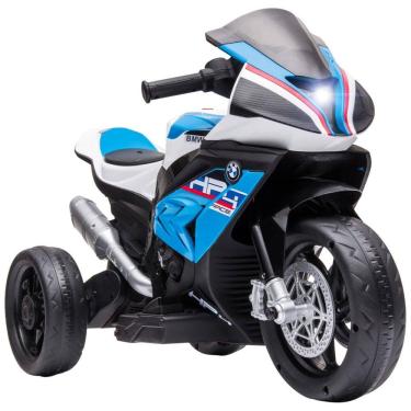 Imagem de Moto Elétrica Infantil a Bateria 12V 3 Rodas com Sons, BMW, AOSOM, Azul